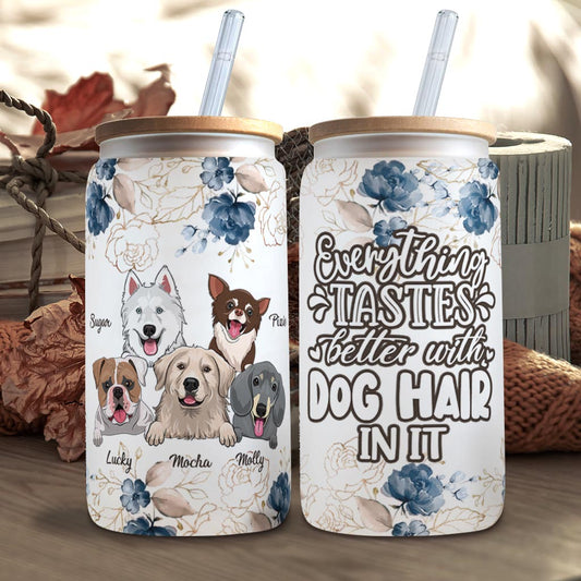 Everything Tastes Better - Cat gift for dog lover - Personalized Can Glass