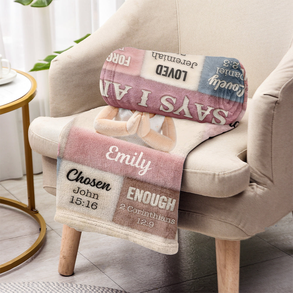 God Says You Are - Personalized Christian Blanket