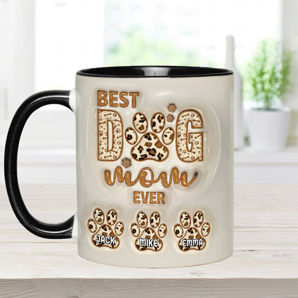 Best Dog Mama Ever - Personalized Dog Accent Mug