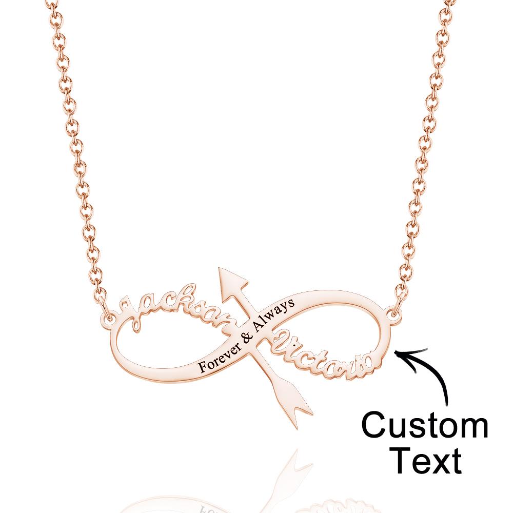 Infinity Arrow Name - Personalized Couple Infinity Arrow Necklace