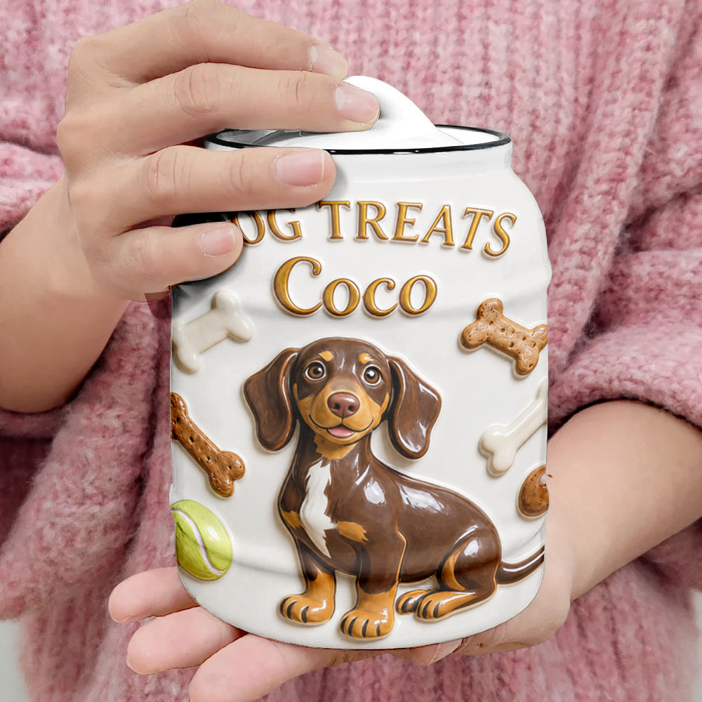 Custom Pet Photo Treat Storage Jar - Personalized Dog Cookie Jar