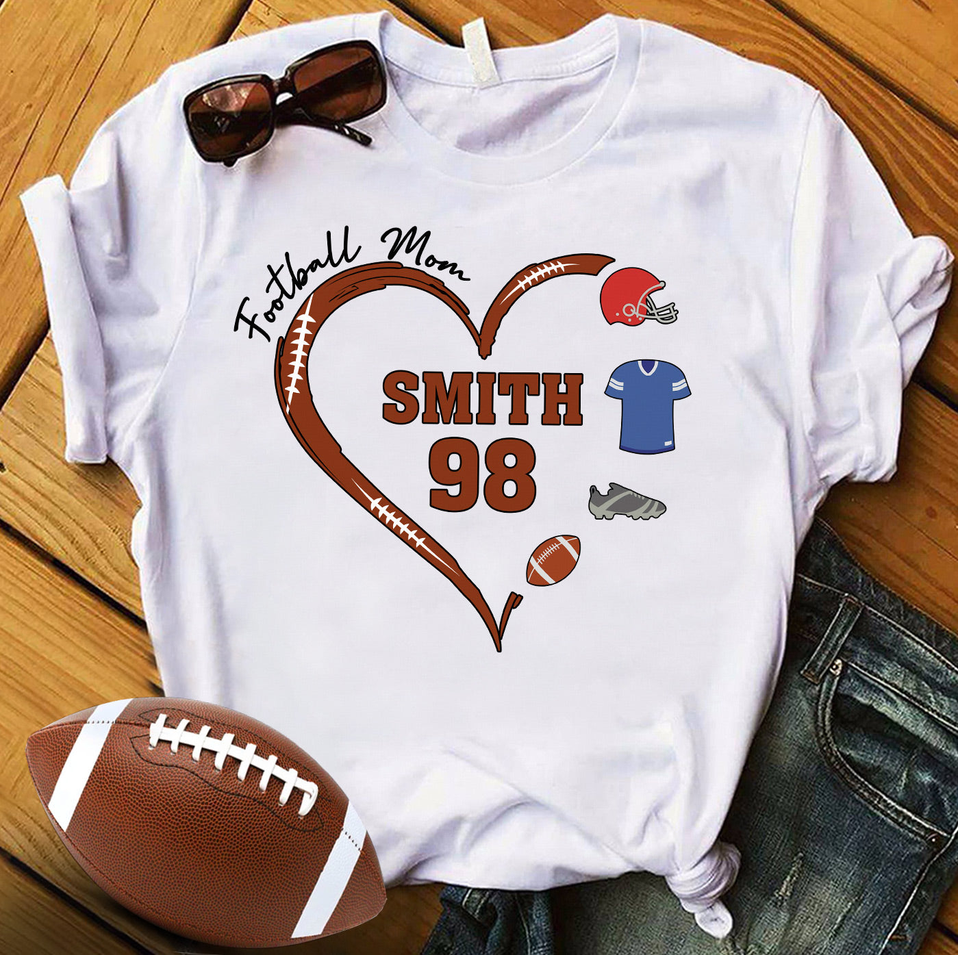 Football Mom - Personalized Football T-shirt And Hoodie