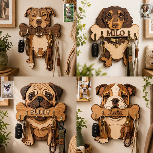 Funny Pet Keyrack - Personalized Dog Custom Shaped Hanging Rack
