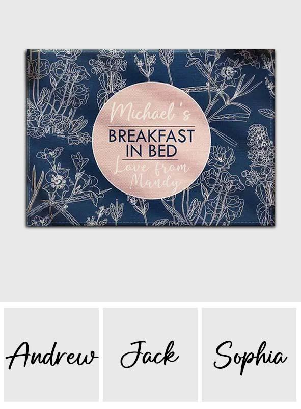 Breakfast In Bed - gift for boyfriend, girlfriend - Personalized Placemat