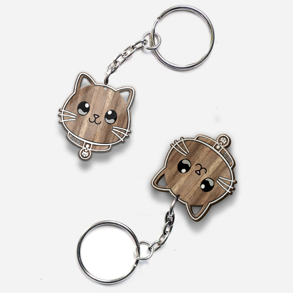 Cute Cat - Personalized Cat Keychain