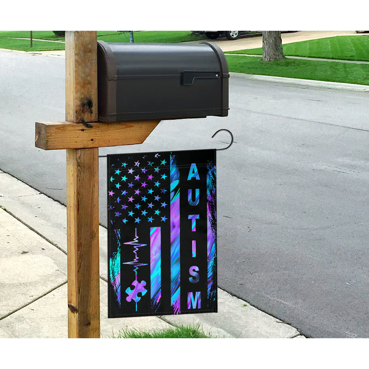 Autism Awareness American Flag Autism Awareness Garden Flag 0622