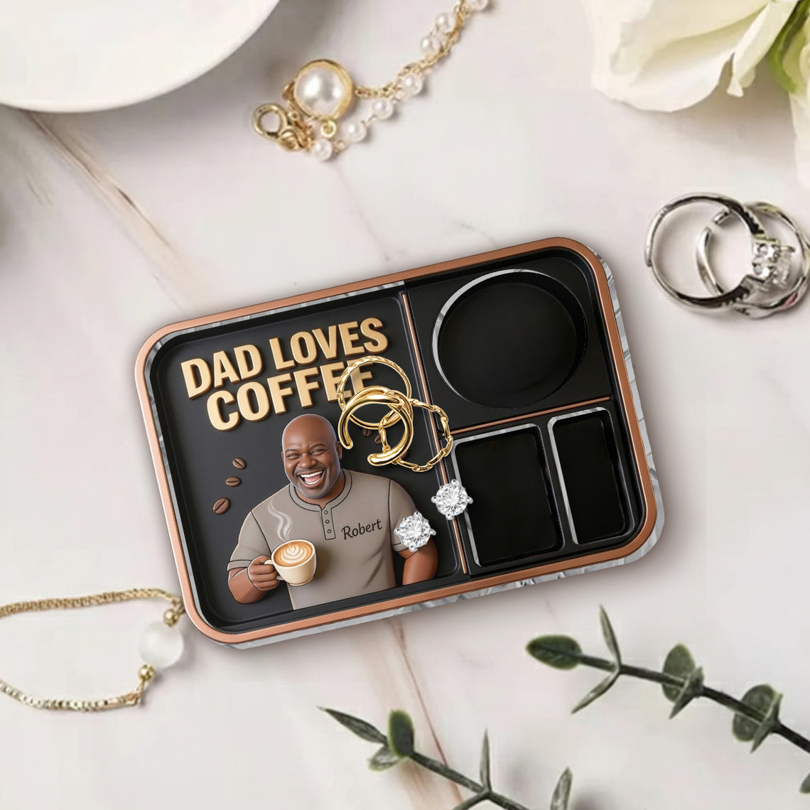 Dad Loves Coffee - Personalized Coffee Catch-All Tray