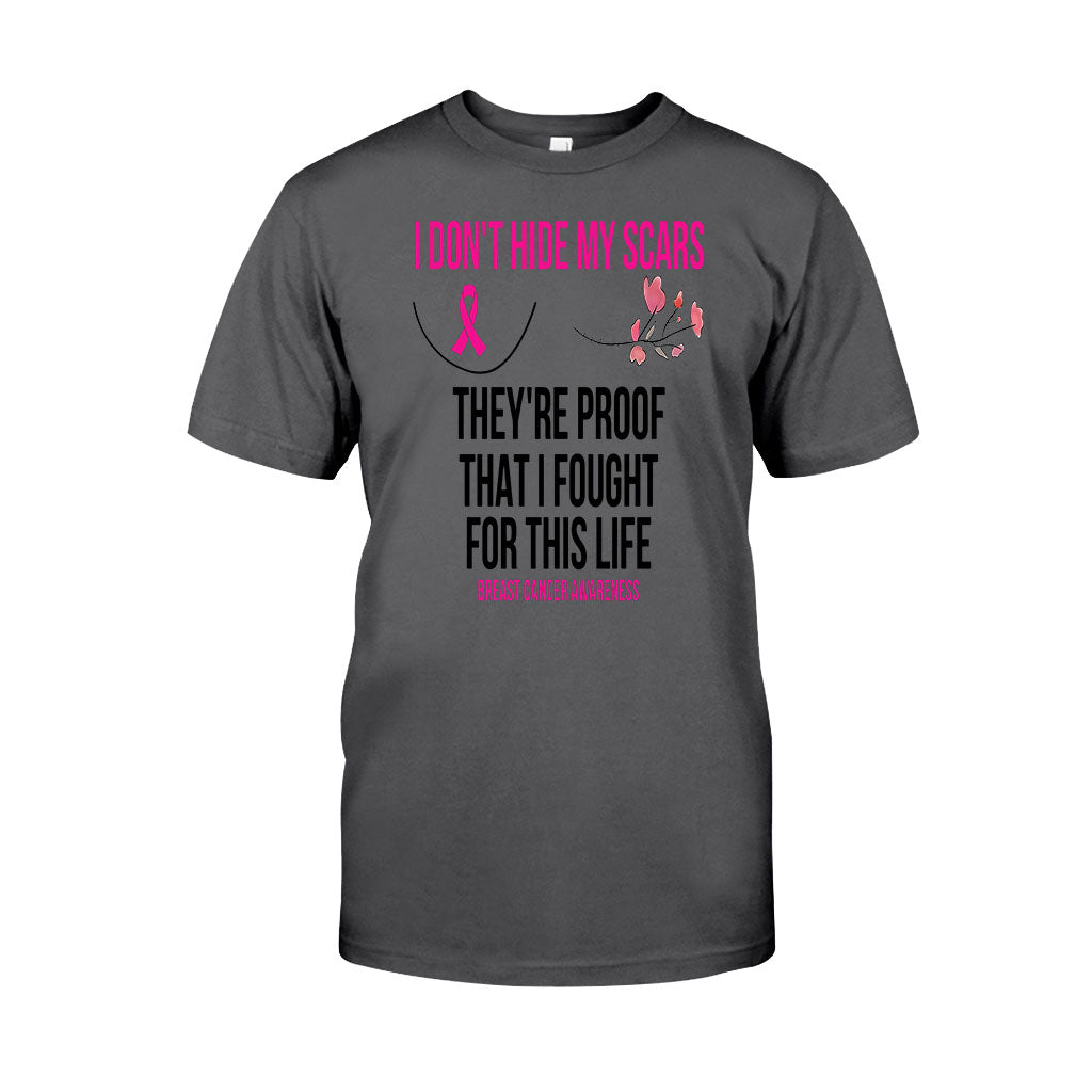 I Don't Hide My Scars - Breast Cancer Awareness T-shirt and Hoodie 102021