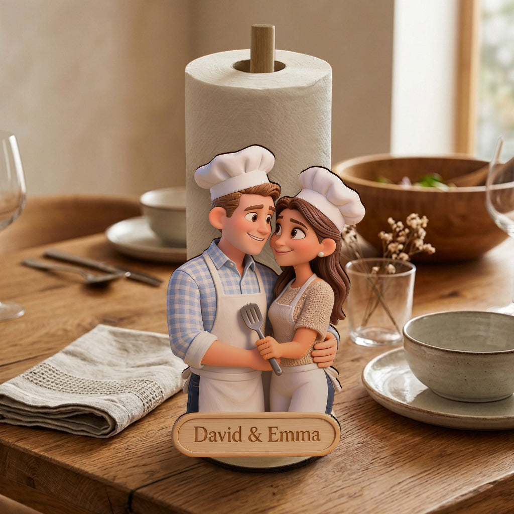 Custom Any Photo Our Kitchen - Personalized Couple Paper Towel Stand