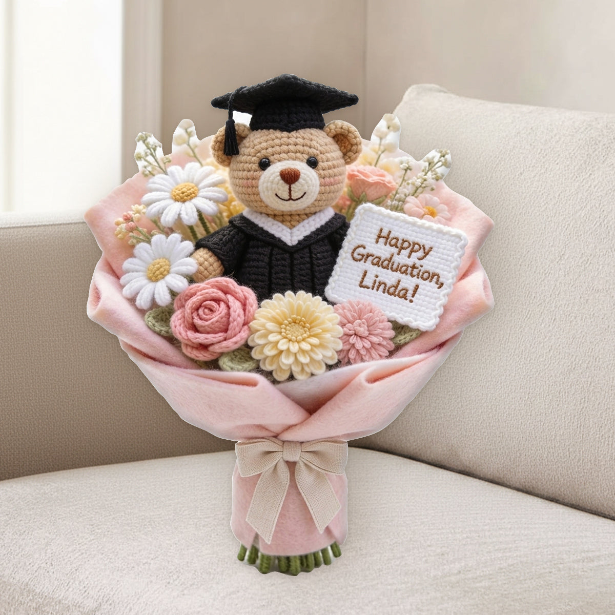 Graduation Bouquet - Personalized Graduation Premium Faux Fur Pillow