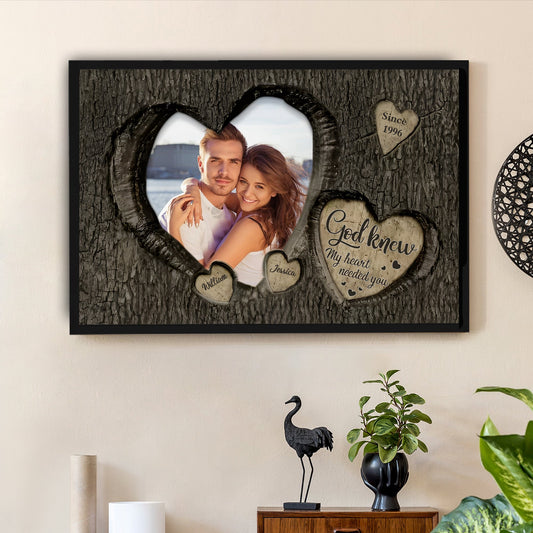 "We Belong Together" Bark Texture Design Custom Canvas, Perfect Gift for Couples, Anniversaries, or Home Decoration