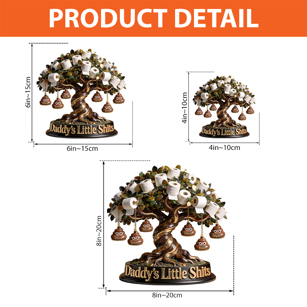Daddy's Little Sh*ts - Personalized Father Custom Shaped Acrylic Plaque