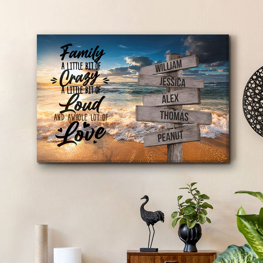 "Family Love & Joy" Personalized Ocean Sunset Canvas Art - The Perfect Gift to Cherish Family Moments