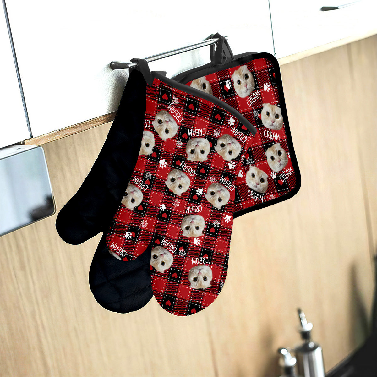 Custom Photo Pet Blanket - Gift for cat lovers, dog lover, cat lover - Personalized Oven Mitts & Pot Holder Set