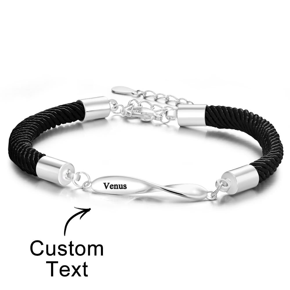 Any Names - Personalized Couple Engraved Rope Bracelet
