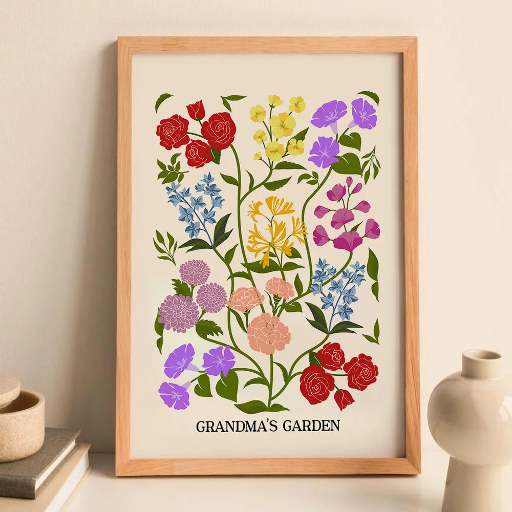 Personalized Birth Flower Bouquet Poster Minimalist Floral Wall Decor Unique Gift for Sisters, Sweet Quote Keepsake