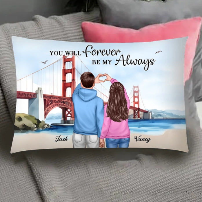 Custom Couple Poster - A Timeless Love Story with Scenic Bridge Backdrop