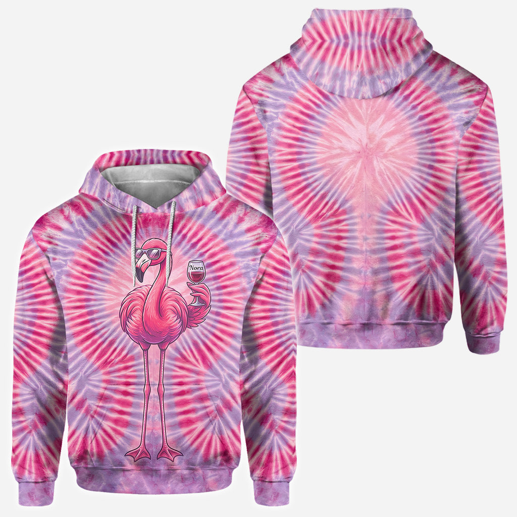 Chill Flamingo Tie Dye Shirt - Personalized Flamingo All Over Shirt