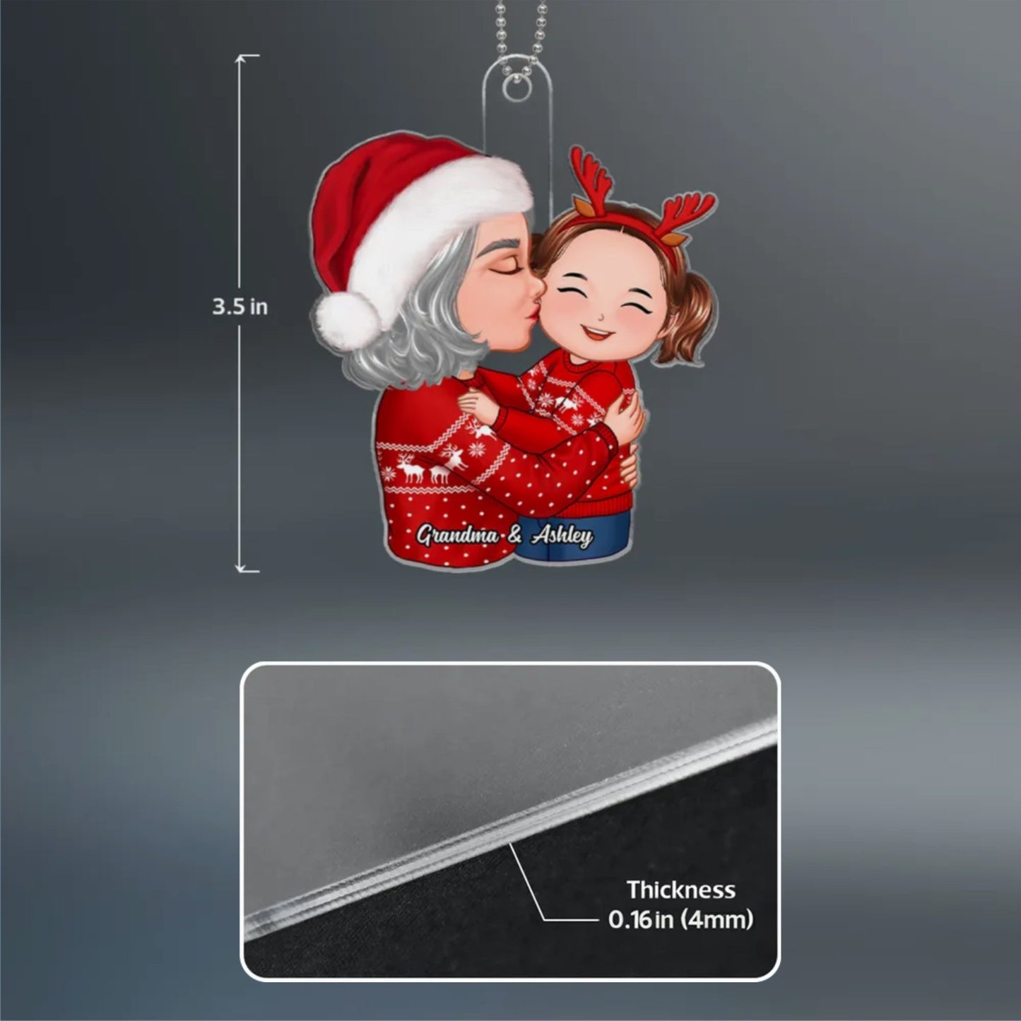 Grandma & Granddaughter Acrylic Ornament Gift for Christmas