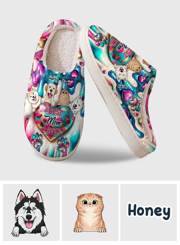 Best Mom Ever Fur Mama - Personalized Dog Slippers