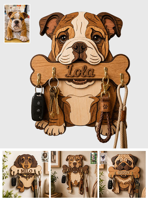 Funny Pet Keyrack - Personalized Dog Custom Shaped Hanging Rack