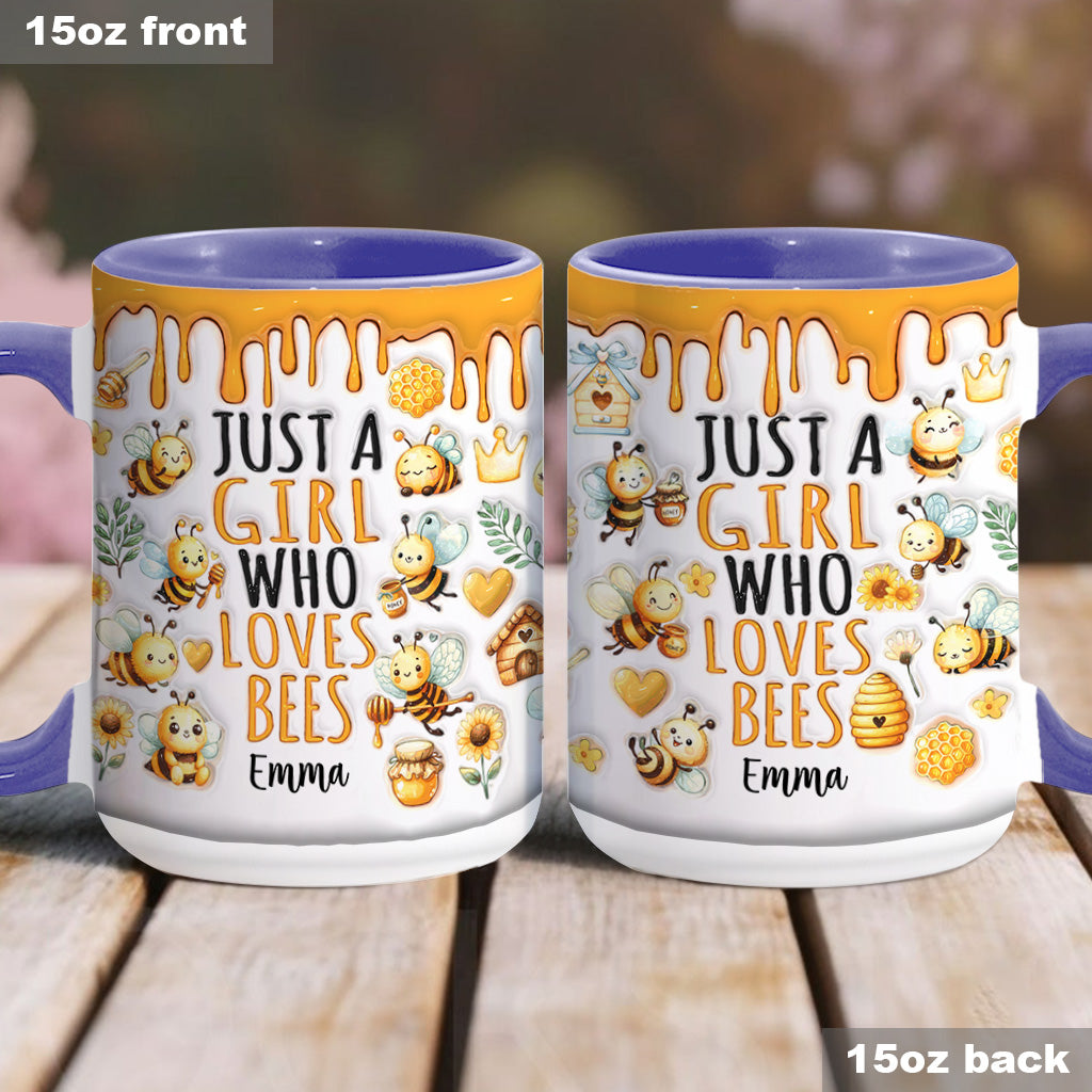Just A Girl Who Loves Bees - Personalized Bee Accent Mug