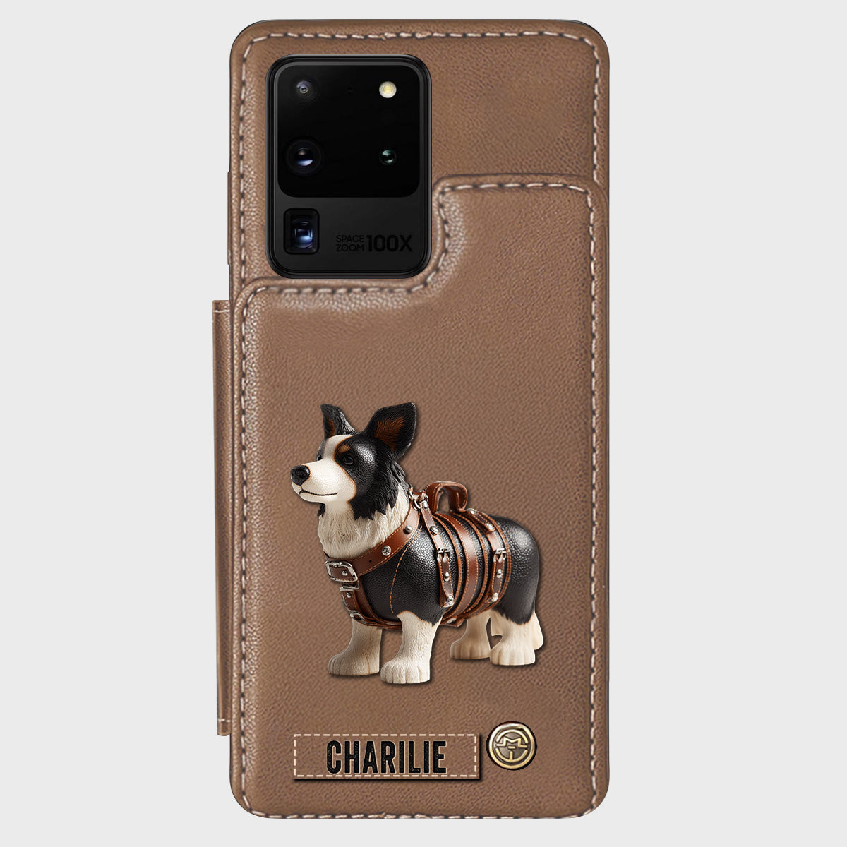 Cute Border Collie - Personalized Dog Wallet Phone Case