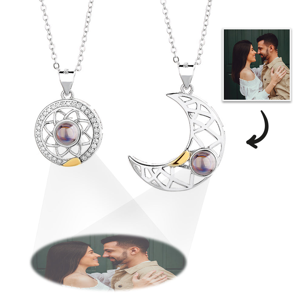 Personalized Sun And Moon Couple Projection Necklace