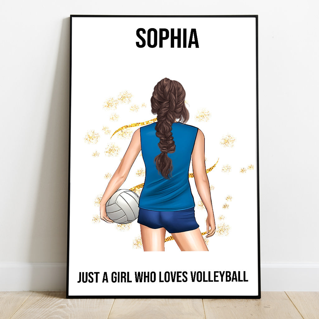 Just A Girl Who Loves Volleyball - Personalized Volleyball Canvas And Poster