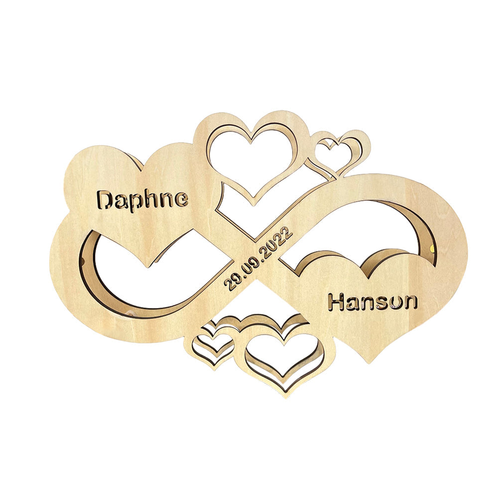 Custom Name Infinity Heart Lamp - Personalized Couple Lamp