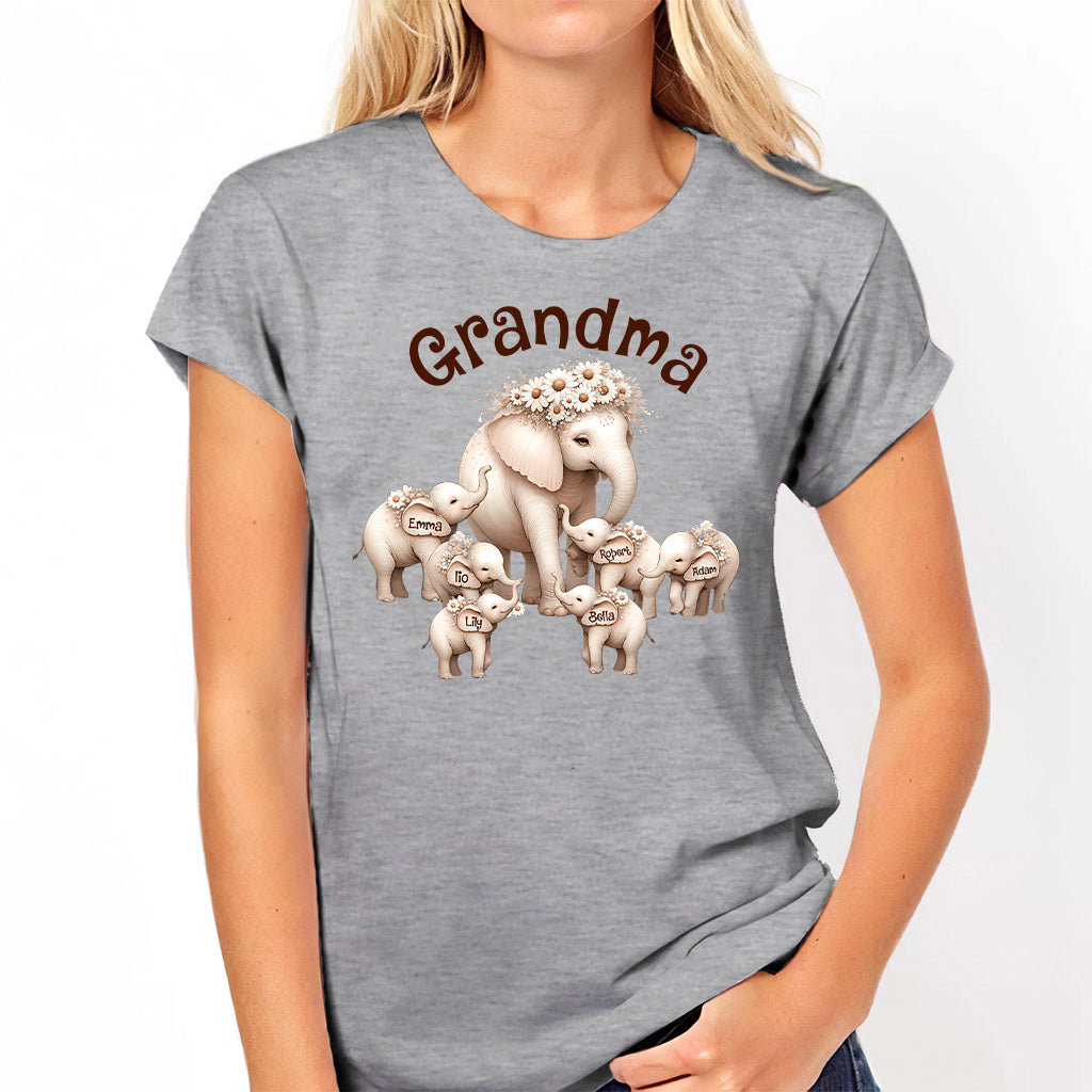 Cute Elephant - Personalized Grandma T-shirt And Hoodie
