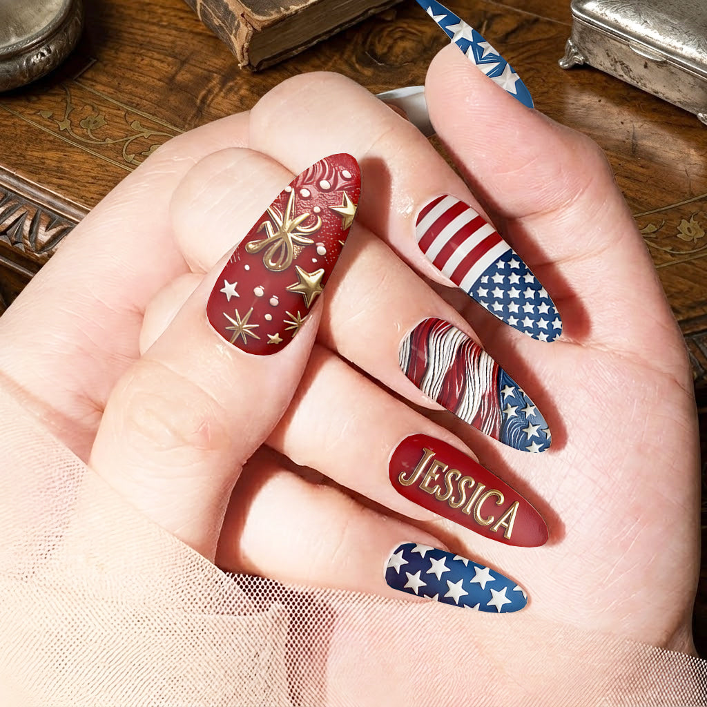 250th Anniversary Of United States - Personalized Patriot Press On Nails