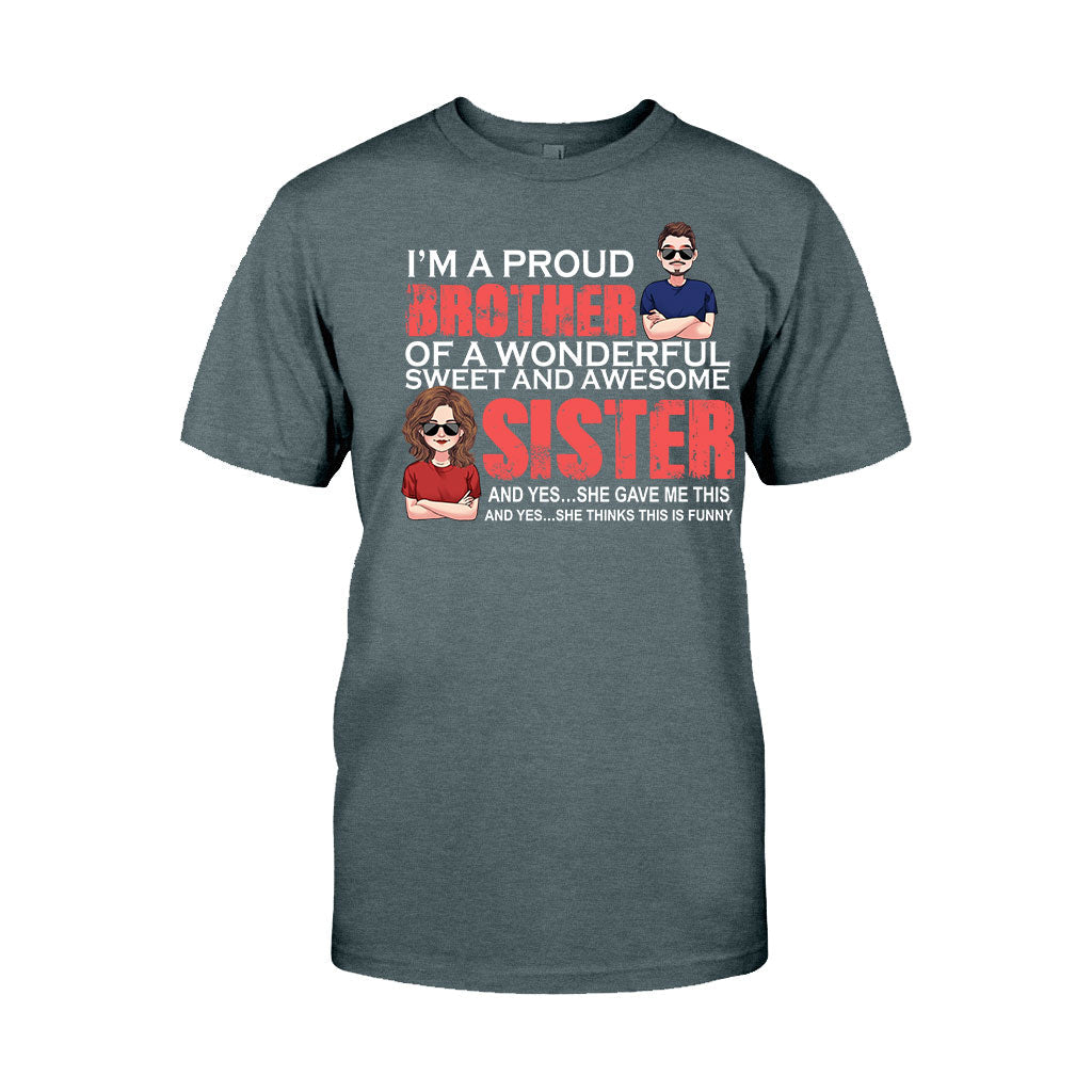 I'm A Proud Brother - Personalized Sibling T-shirt & Hoodie