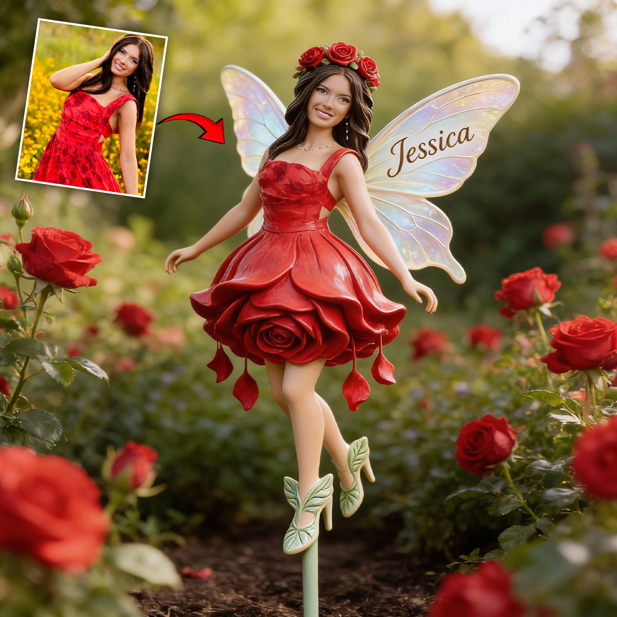 Custom Any Photo Garden Fairy - Personalized Gardening Acrylic Garden Sign/ Acrylic Plaque Sign