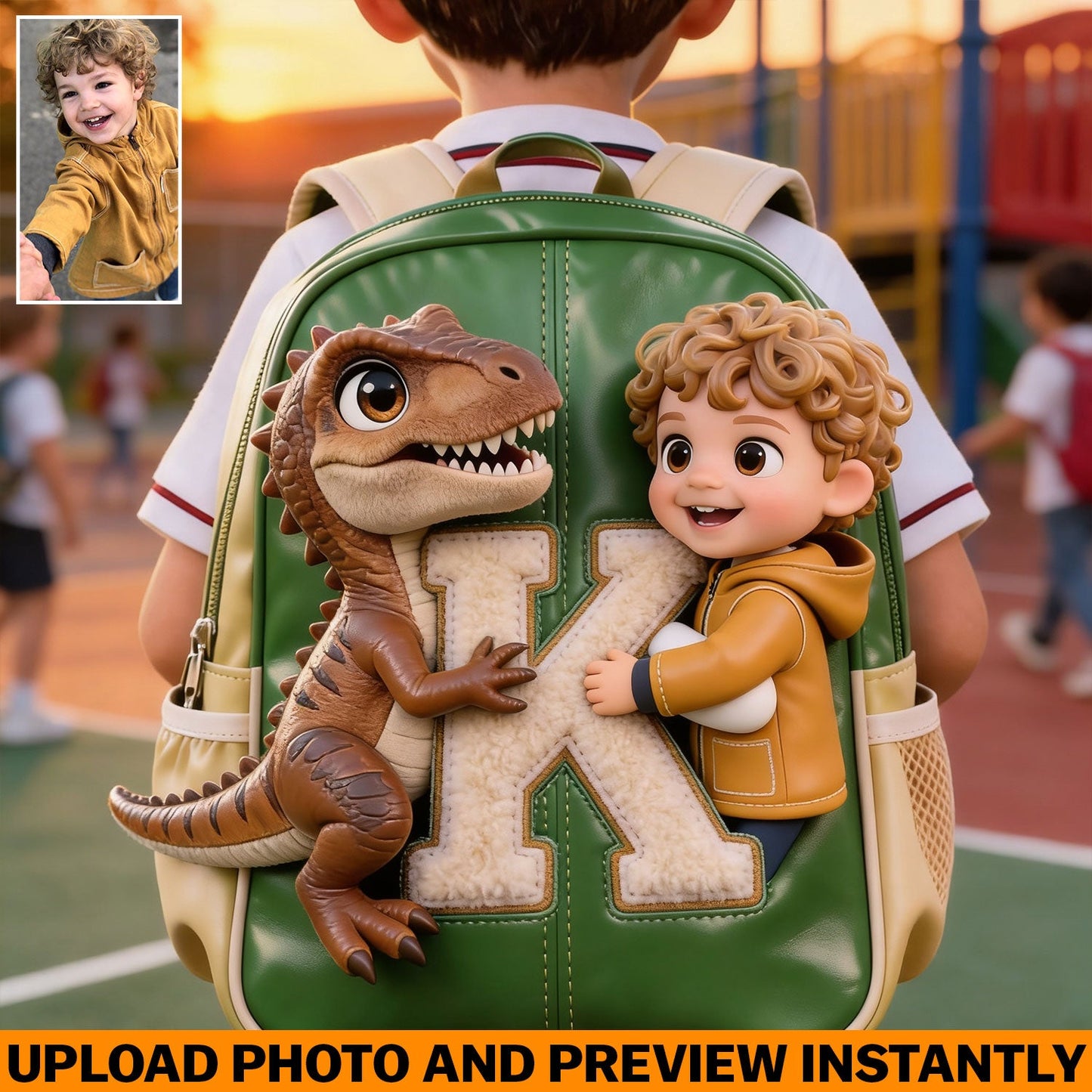 Hello Summer - Personalized Kid Changeable Leather Patch Backpack
