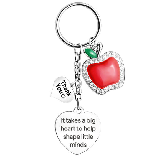 Apple Teacher Appreciation Gift Thank You for Helping Me Grow - Personalized Keychain