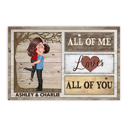 Custom Couple Poster All Of Me Loves All Of You Modern Romantic Wall Art Unique Gift For Anniversary Birthday Or Christmas