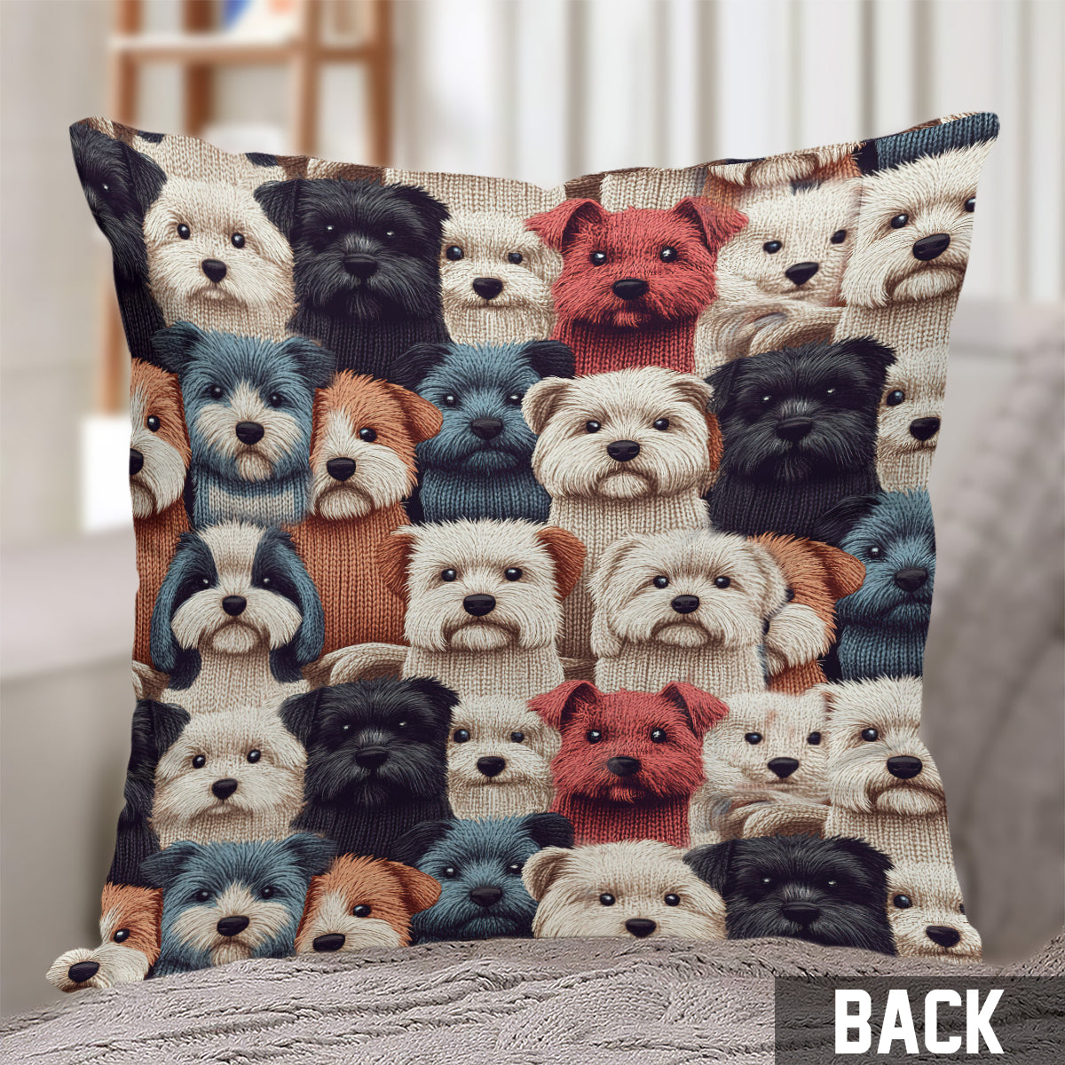 Dog Pattern - Personalized Dog Throw Pillow