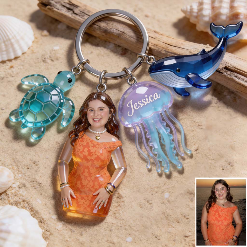 Custom Any Photo - Personalized Sea Lover Keychain With Charms