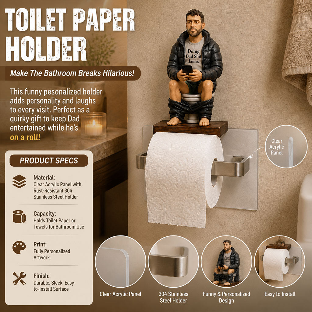 Best Time Of Day - Personalized Father Toilet Paper Holder