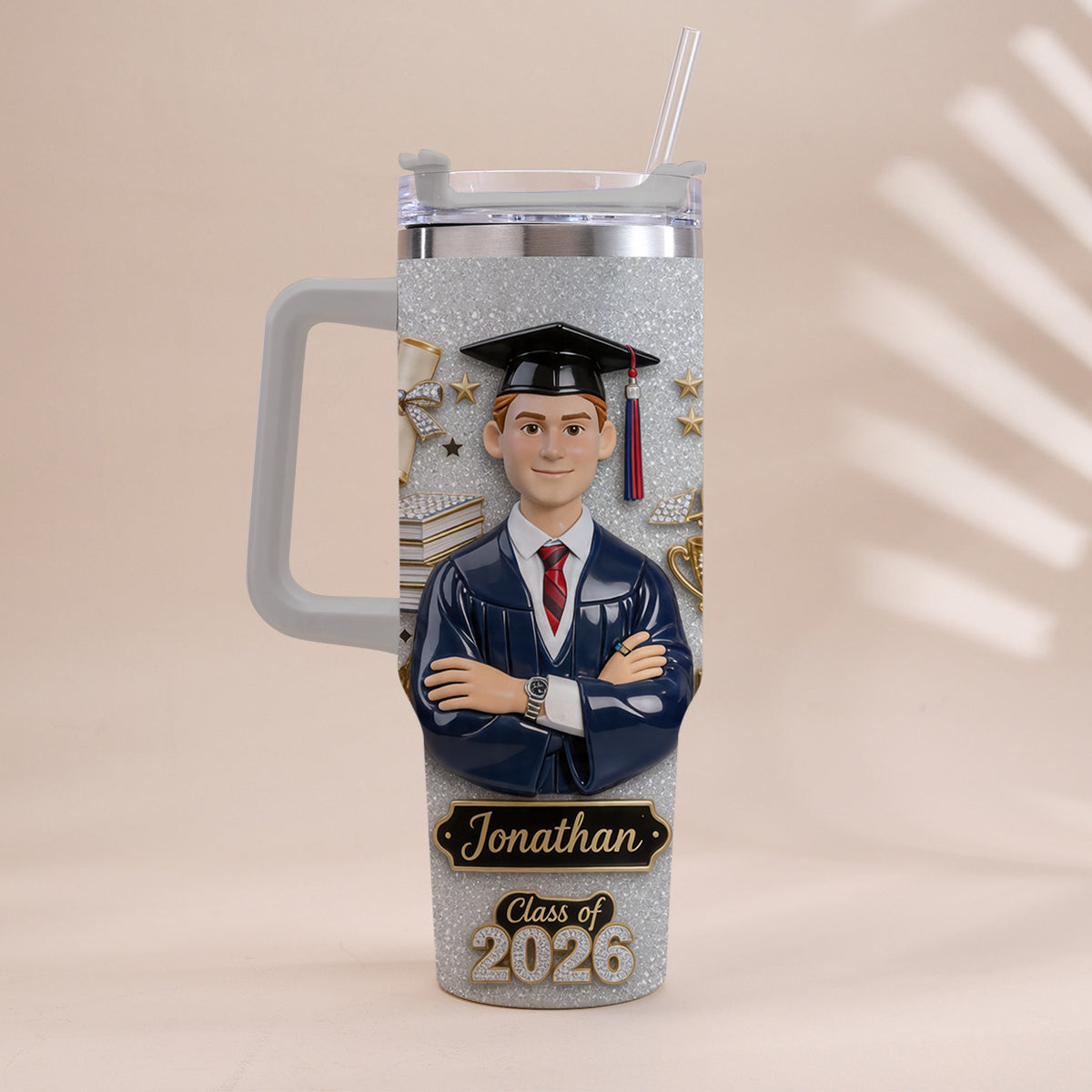 Graduation Girl - Personalized Graduation Tumbler With Handle