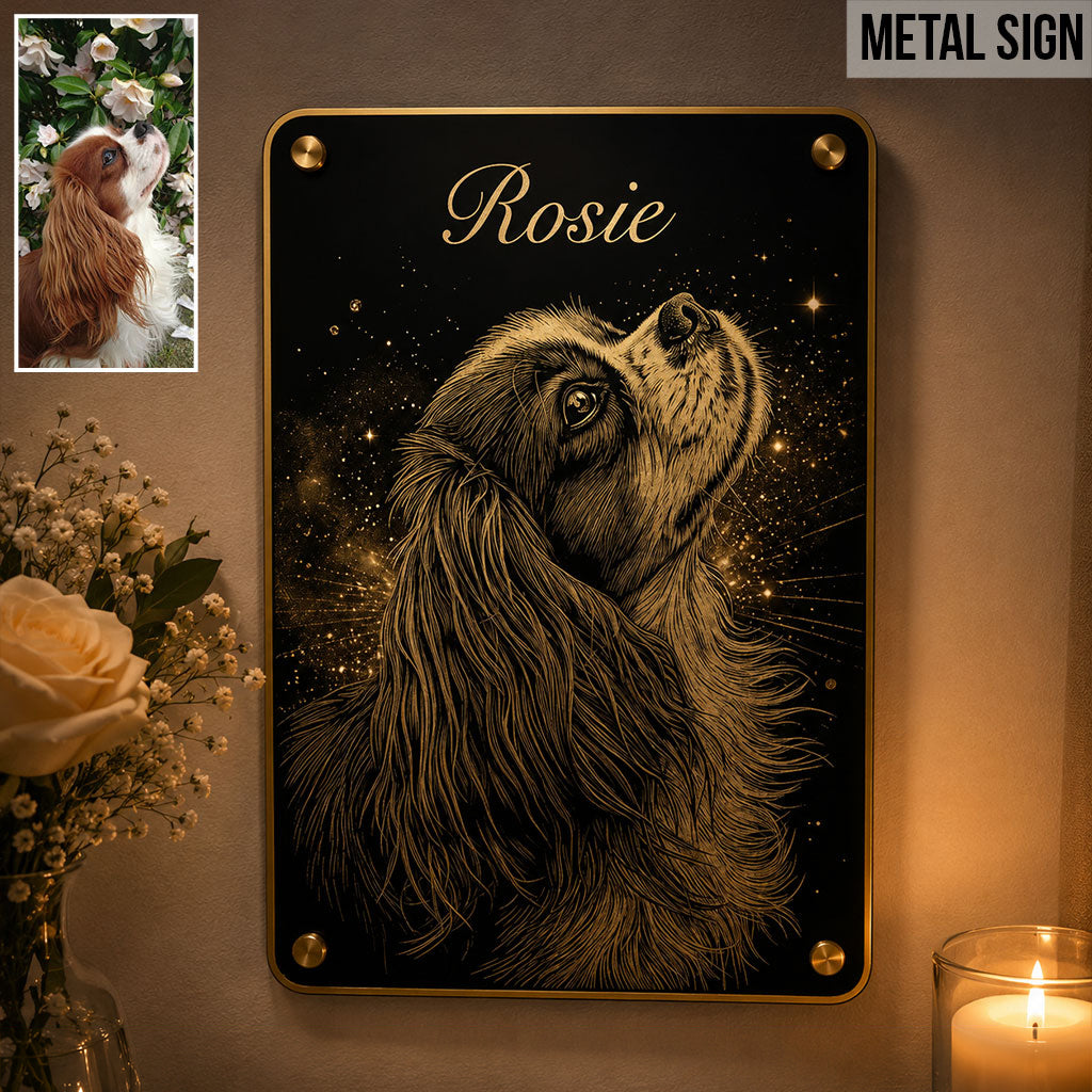 Forever In Our Hearts - Personalized Dog Cut Metal Sign