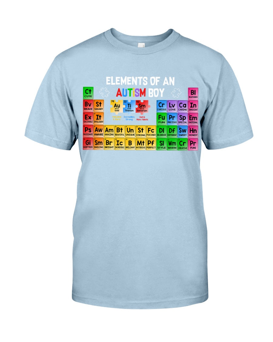 Elements Of An Autism Boy - Autism Awareness T-shirt and Hoodie 0520