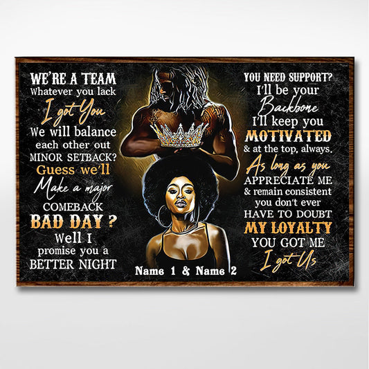 Black Couple - Personalized African American Poster