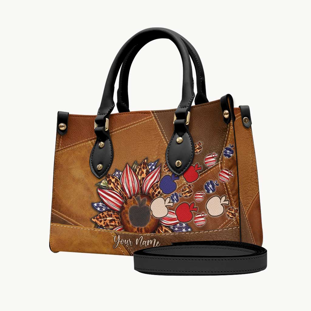 All American Teacher - Personalized Independence Day Leather Handbag