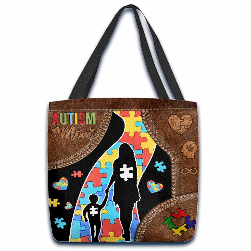 Autism Mom Never Walk Alone - Autism Awareness Tote Bag 0921