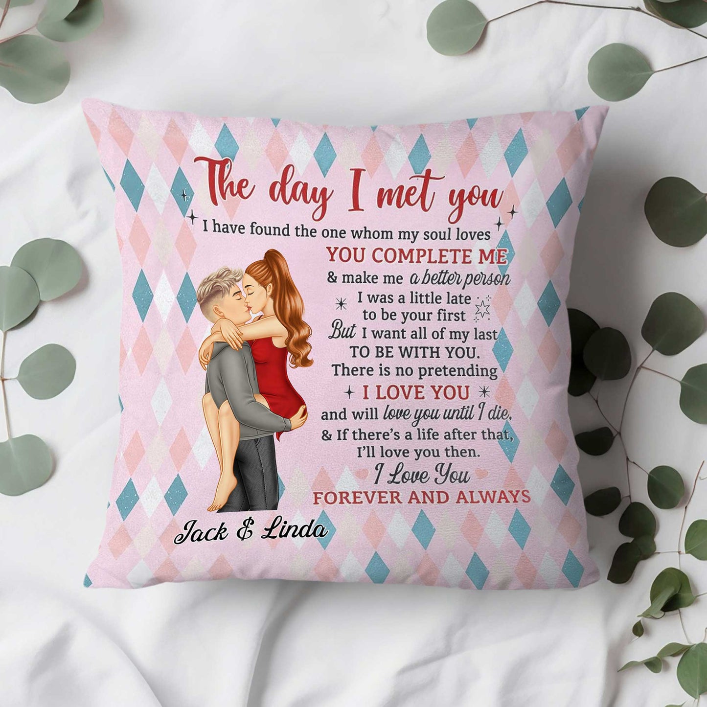 Custom Couple Pillow – Celebrate Your Love Story with a Unique Gift