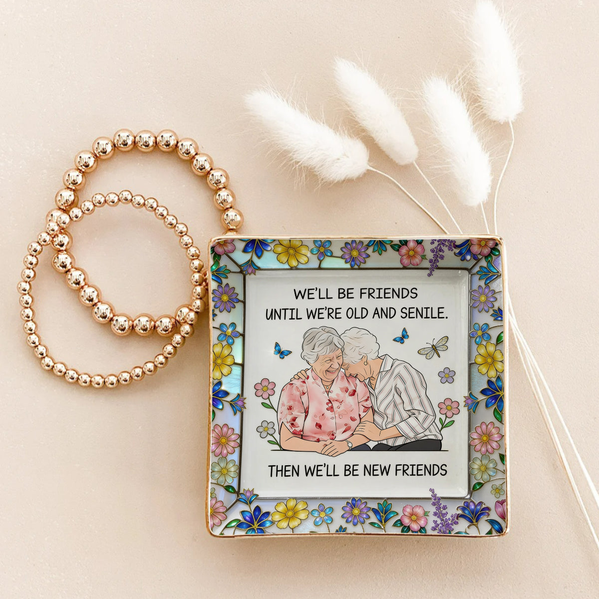 Bestie Gift Idea - Personalized Bestie Fully Printed Jewelry Dish