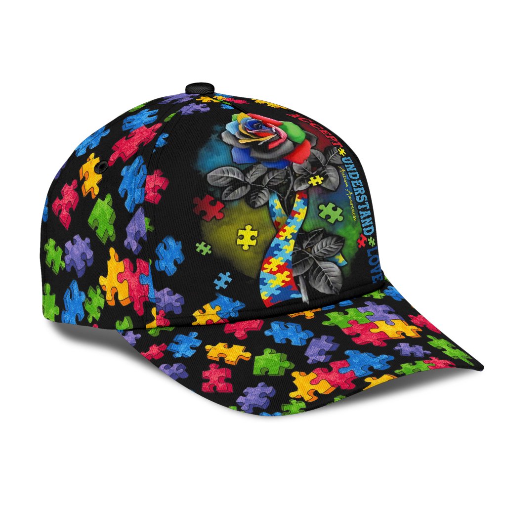Gift For Autism Accept Understand Love Classic Cap - Autism Awareness Classic Cap 0921