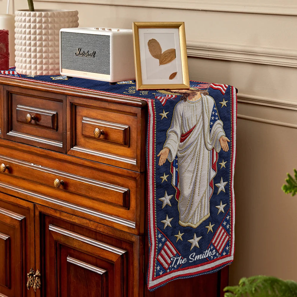 God Bless America - Personalized Christian Table Runner